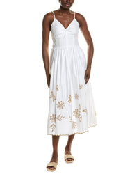 CeCe Cece Spaghetti Strap Twist Bodice Midi Dress