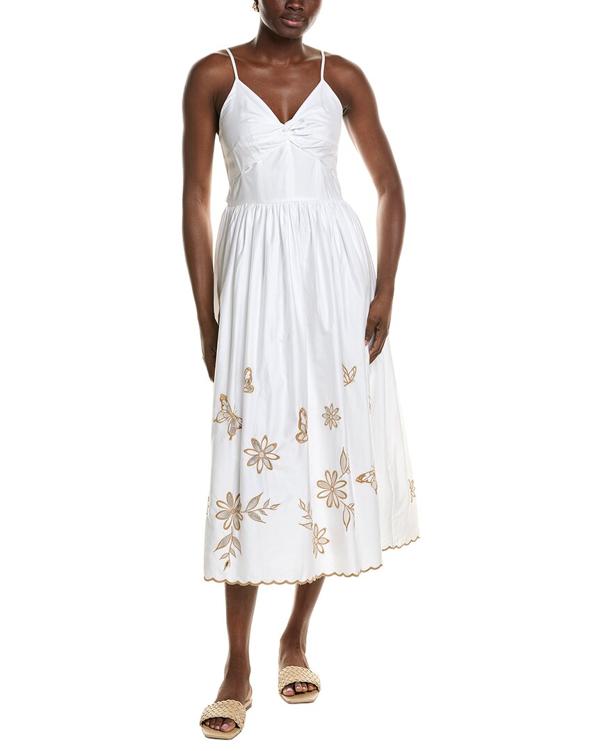 CeCe Cece Spaghetti Strap Twist Bodice Midi Dress