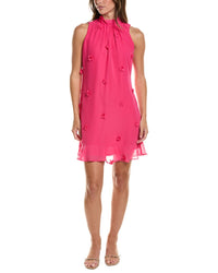 CeCe Cece Flower Tie Neck Mini Dress