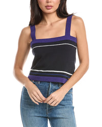 St. John Two Stripe Wool-Blend Tank Top