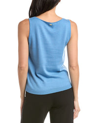 St. John Scoop Neck Cashmere-Blend Tank Top