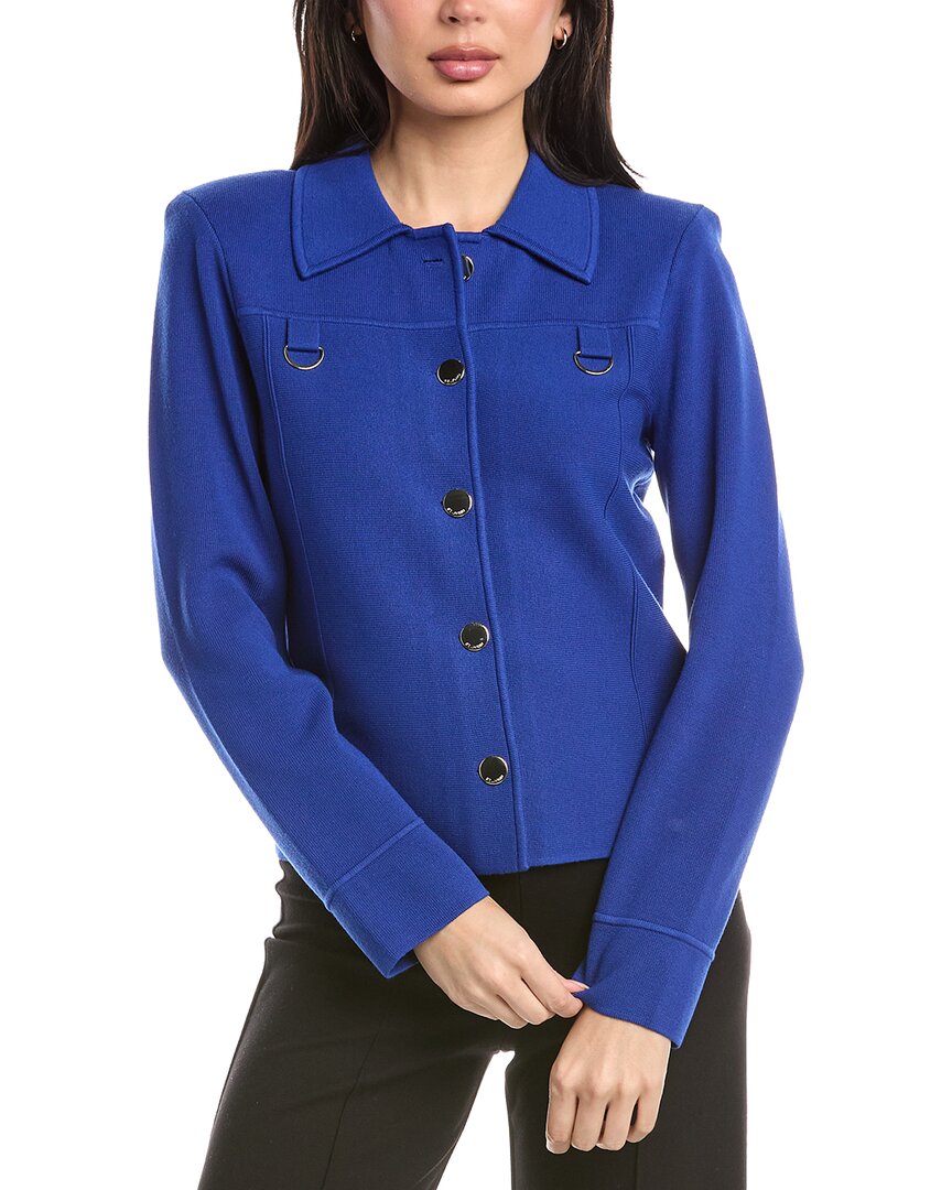 St. John Collared Boxy Knit Jacket