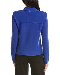 St. John Collared Boxy Knit Jacket