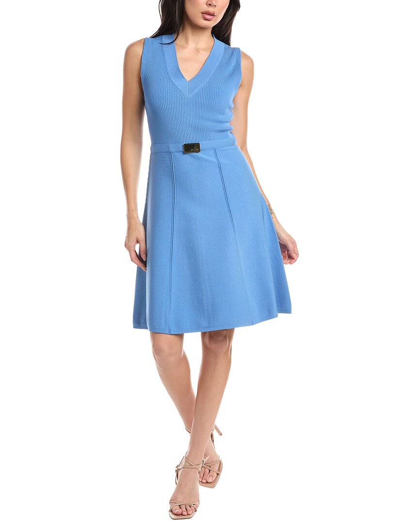 St. John Flared Knit Midi Dress