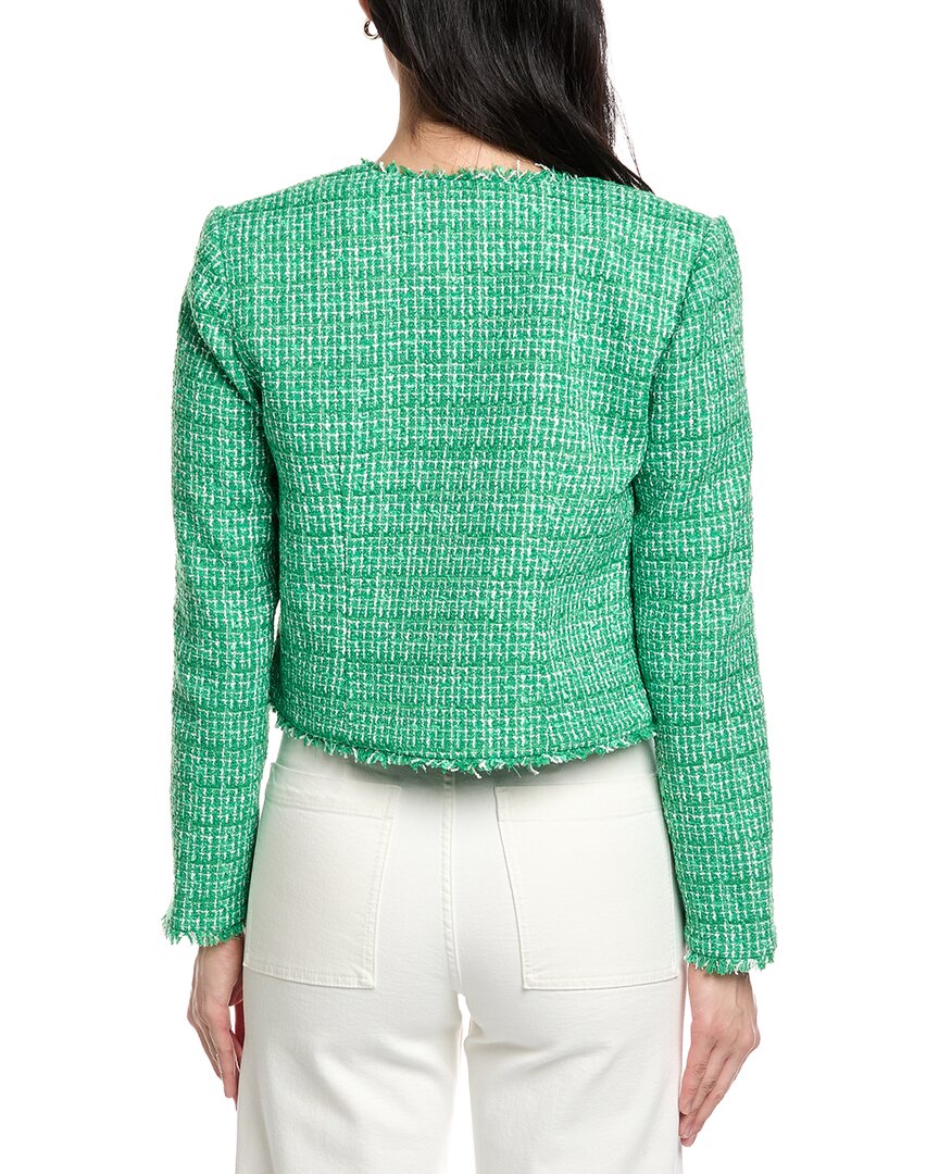 St. John Tweed Boxy Jacket W/Fringe