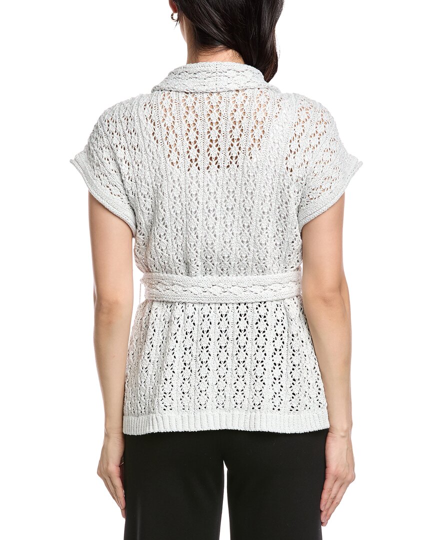 St. John Wrap Belted Cardigan