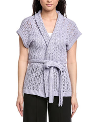 St. John Wrap Belted Cardigan