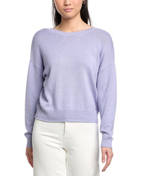 St. John Back Deep-V Cashmere-Blend Sweater