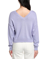 St. John Back Deep-V Cashmere-Blend Sweater