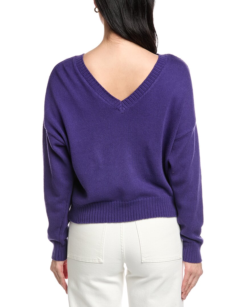 St. John Back Deep-V Cashmere-Blend Sweater