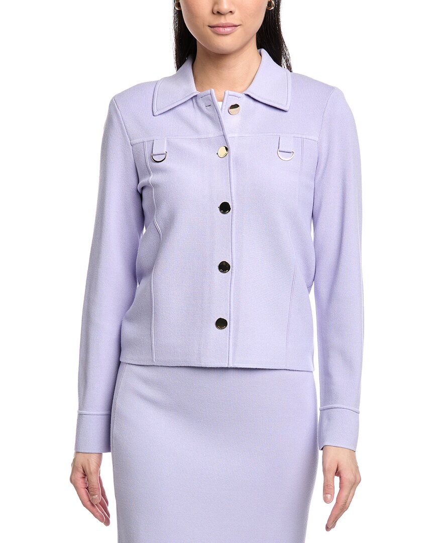 St. John Collared Boxy Knit Jacket