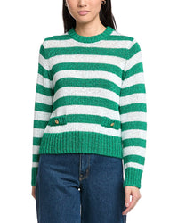 St. John Relaxed Crewneck Striped Sweater