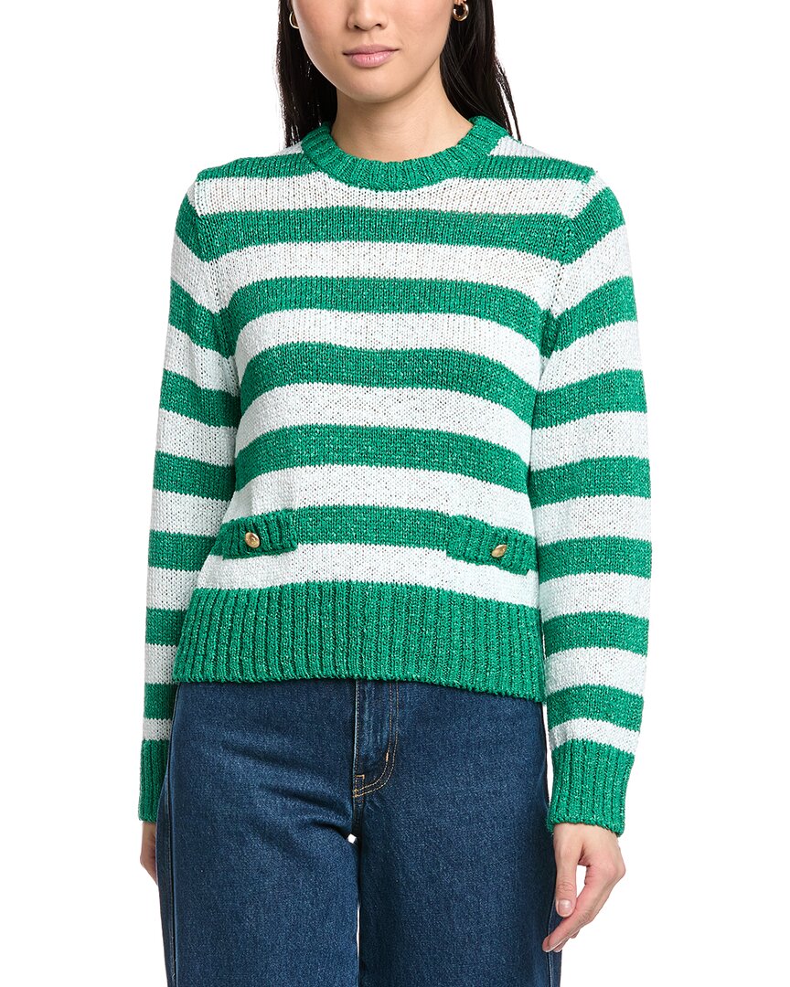 St. John Relaxed Crewneck Striped Sweater