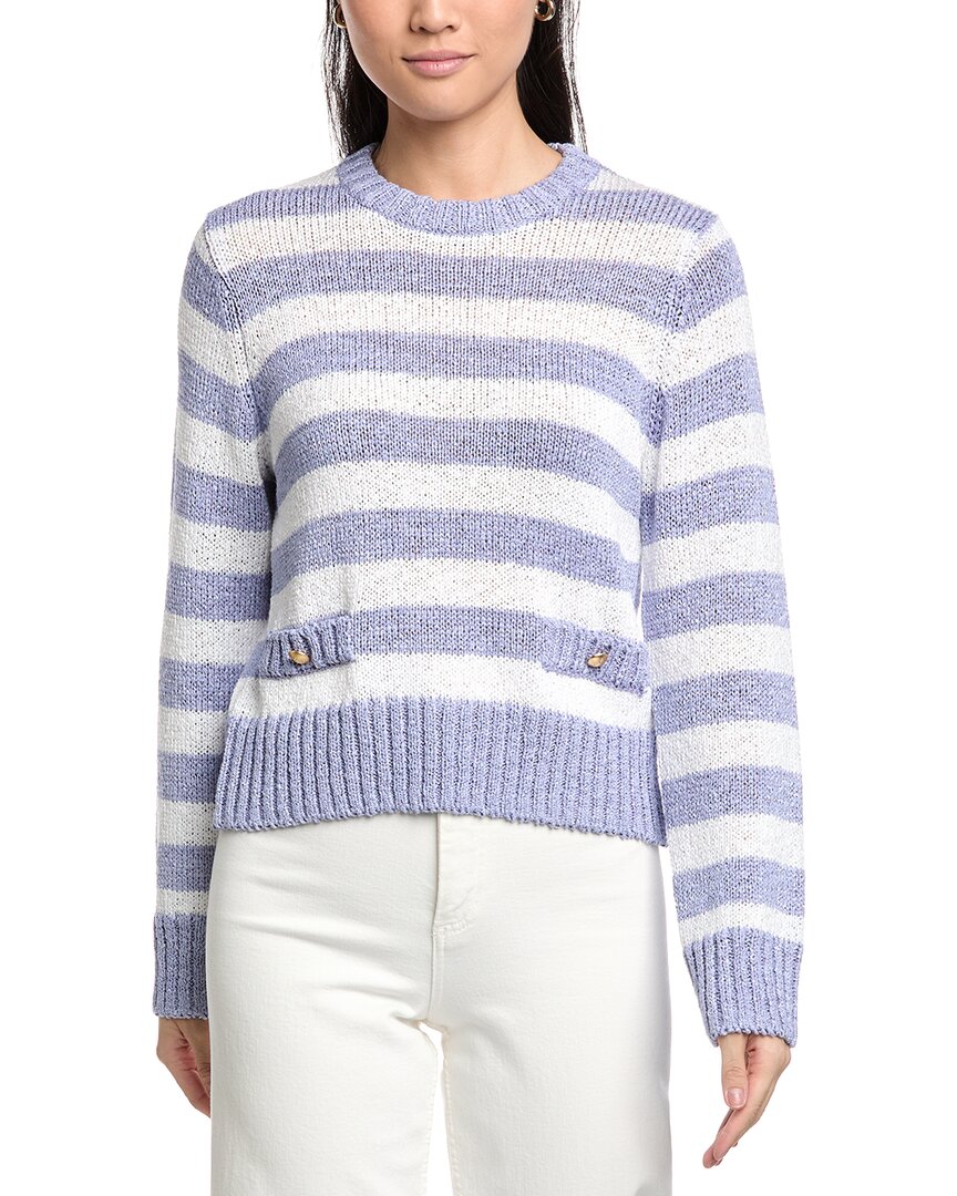 St. John Relaxed Crewneck Striped Sweater