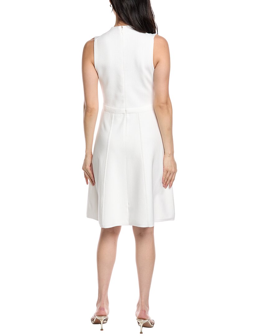 St. John V-Neck Flared Knit Dress