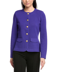St. John Collarless Four Pocket Knit Jacket
