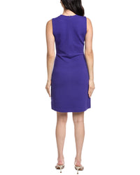 St. John V-Neck Fit N Flare Knit Dress