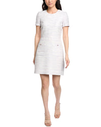 St. John Tweed Contrast Waist Sheath Dress
