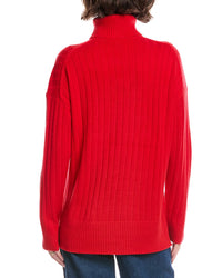 Theory Rib Turtleneck Wool & Cashmere-Blend Sweater Pullover