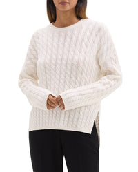 Theory Karenia Cable Knit Wool & Cashmere-Blend Sweater