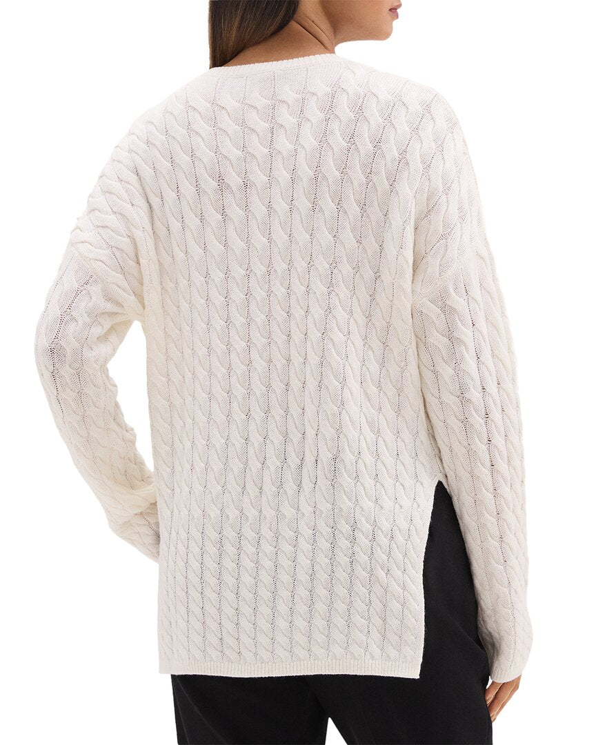 Theory Karenia Cable Knit Wool & Cashmere-Blend Sweater