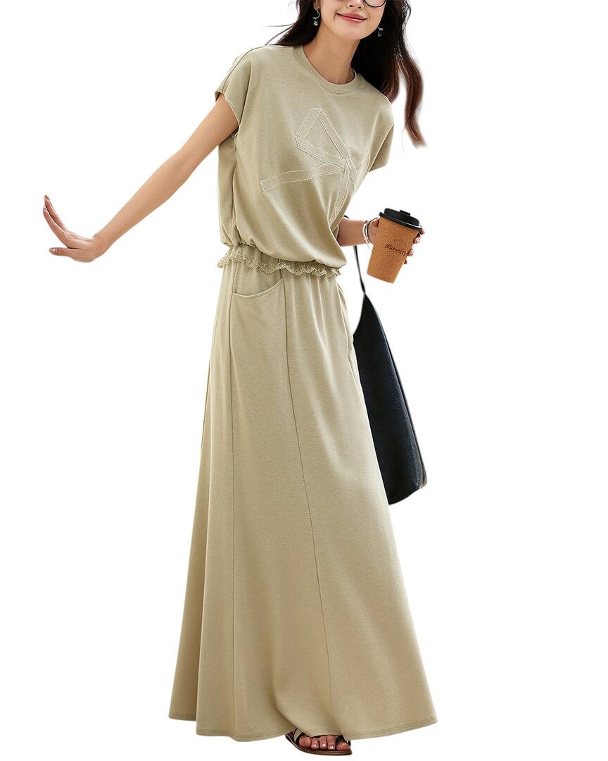 Ounixue 2Pc T-Shirt & Skirt Set