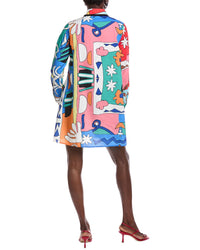 Gracia Tribal Print A-Line Shirtdress