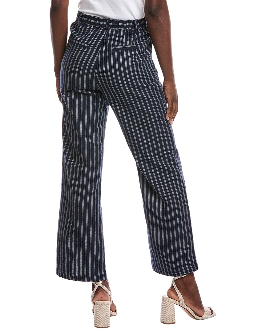 Gracia Striped Linen-Blend Wide Leg Pant