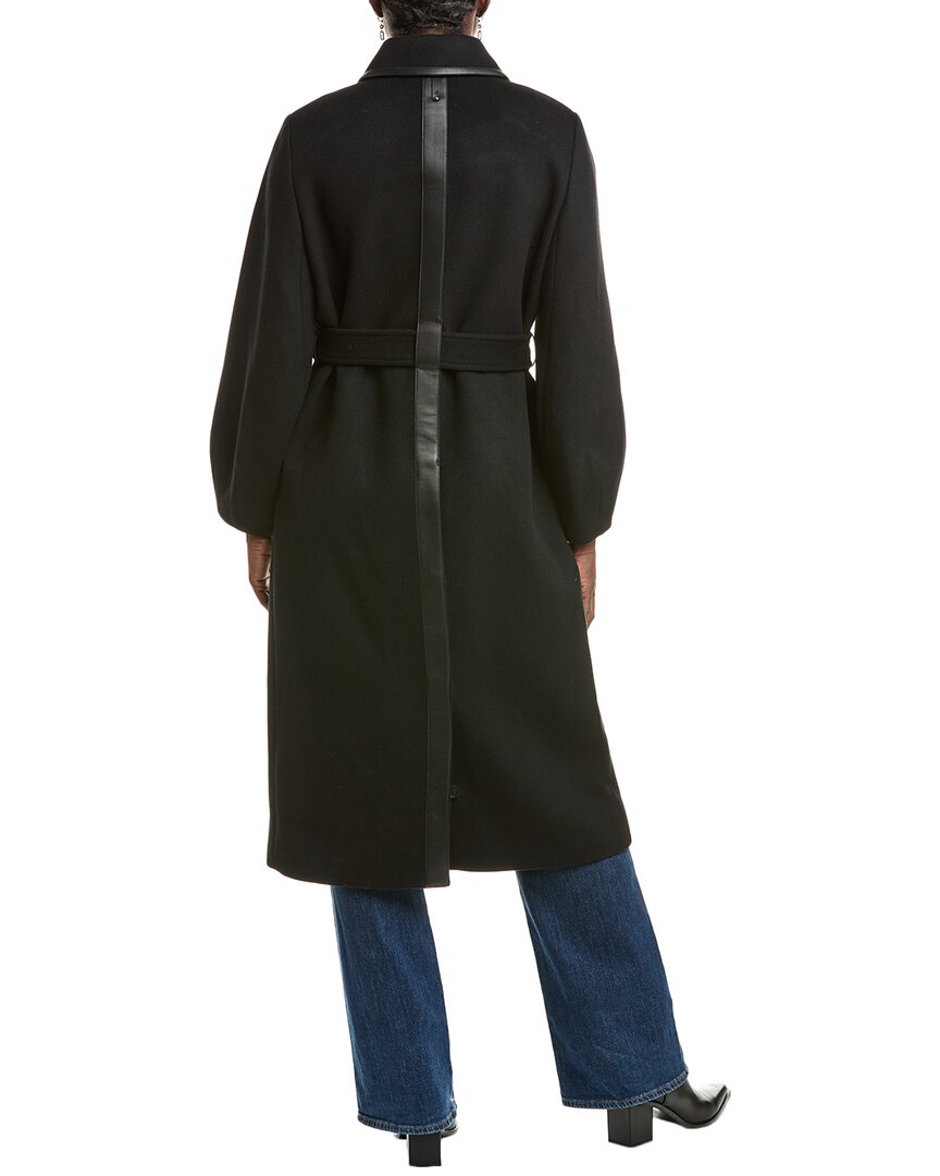 Mackage Zeva Leather-Trim Wool Trench Coat – Bluefly
