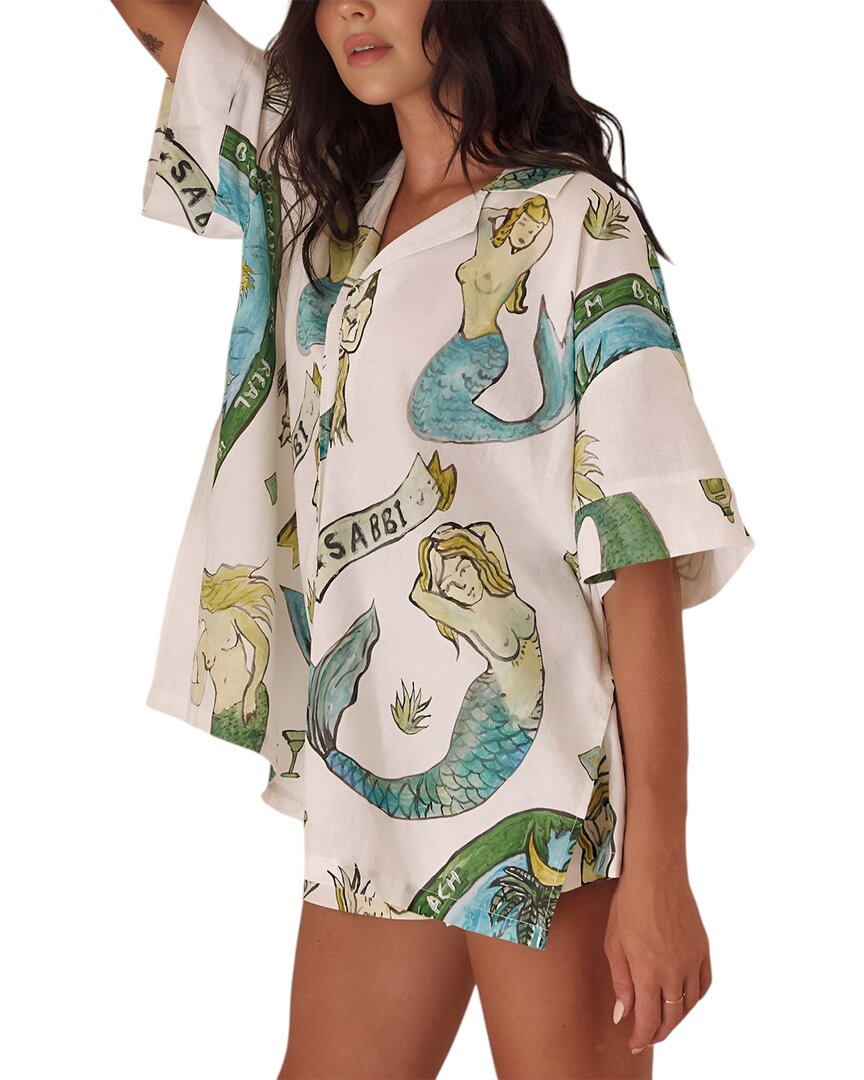 ESEA Esea 2Pc Linen-Blend Shirt & Short Set