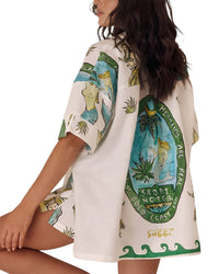 ESEA Esea 2Pc Linen-Blend Shirt & Short Set
