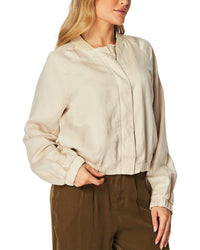 Bella Dahl Chloe Clean Linen-Blend Bomber Jacket