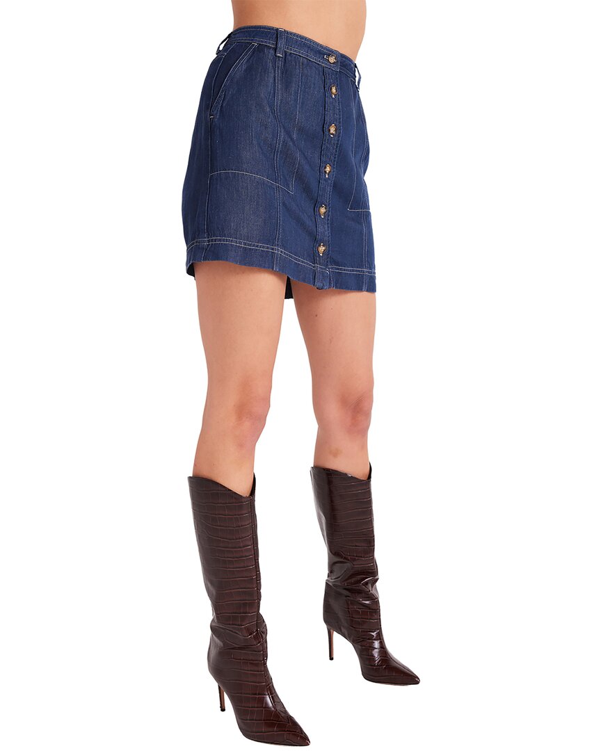 Bella Dahl Bella Dahl Seamed Button Front Linen-Blend Skirt