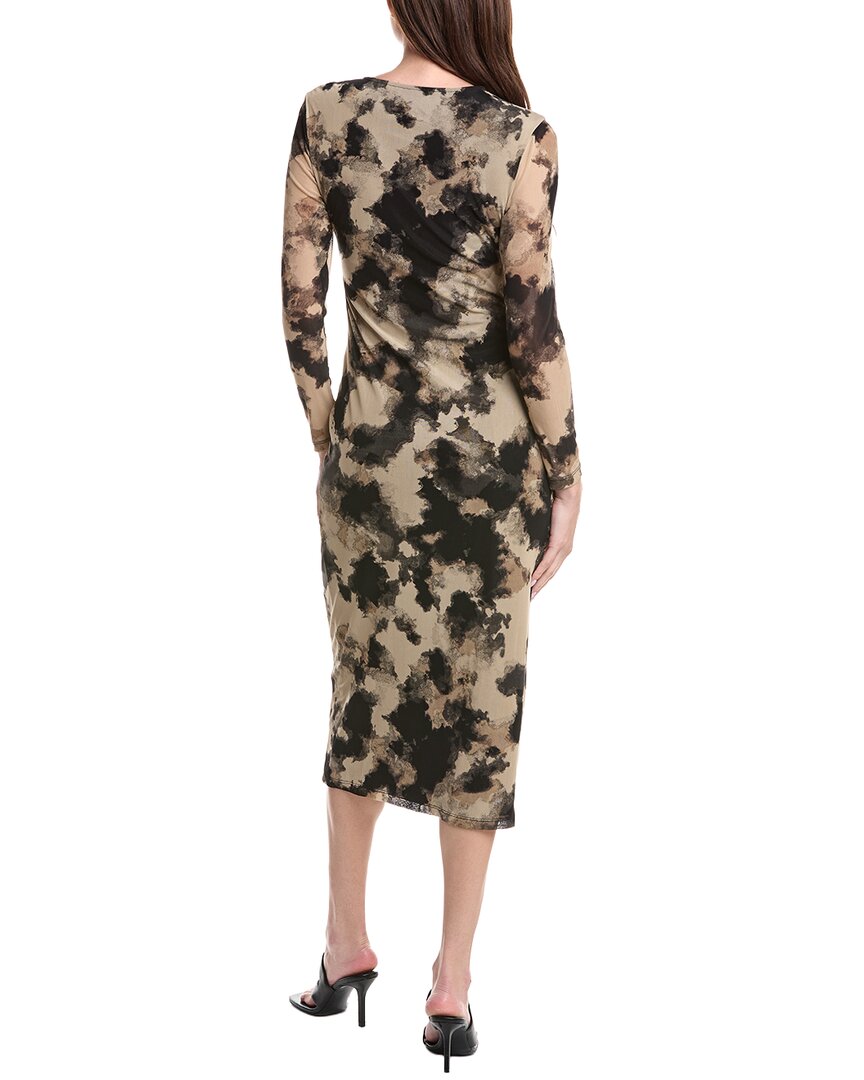 Kenneth Cole Printed Mesh Midi Dress