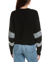 Theo and Spence Theo And Spence Lace Detail Cable Knit Cardigan