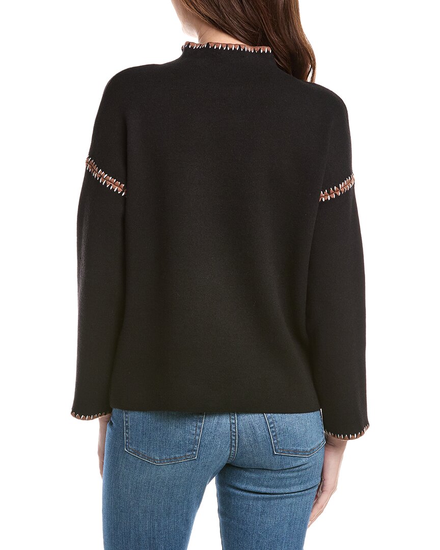 T Tahari Novelty Embroidery Stitch Pullover