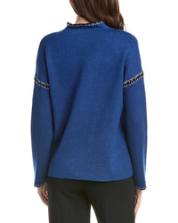 T Tahari Novelty Embroidery Stitch Pullover