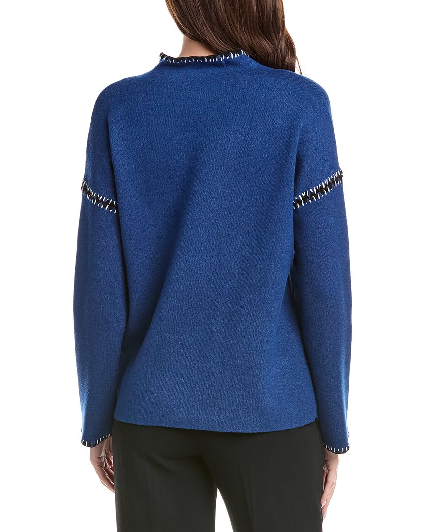 T Tahari Novelty Embroidery Stitch Pullover