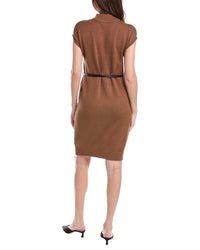 T Tahari Embroidery Jersey Shift Dress