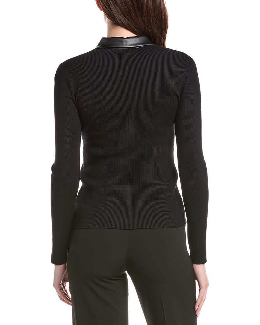 T Tahari Collared Zip Front Cardigan
