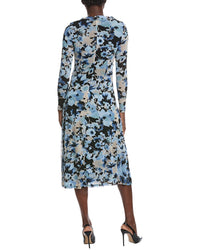 Anne Klein Ruched Mesh Midi Dress