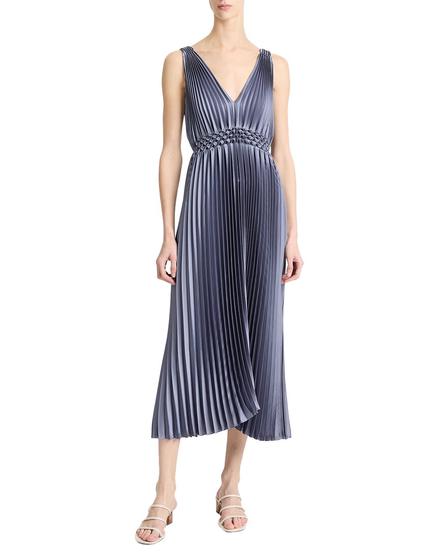Vince Hand Smocked Pleated Dress