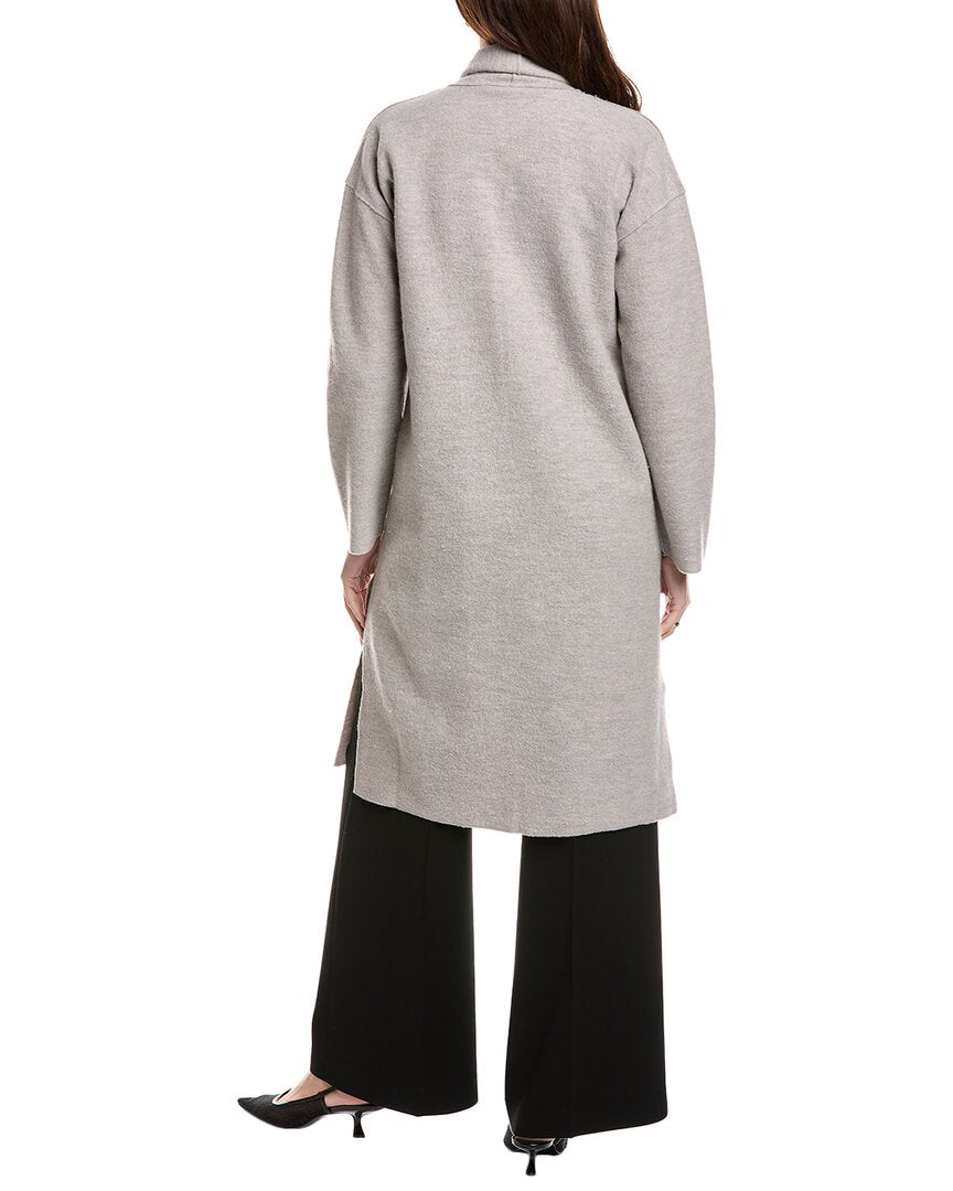 Eileen Fisher Petite High Collar Wool Coat