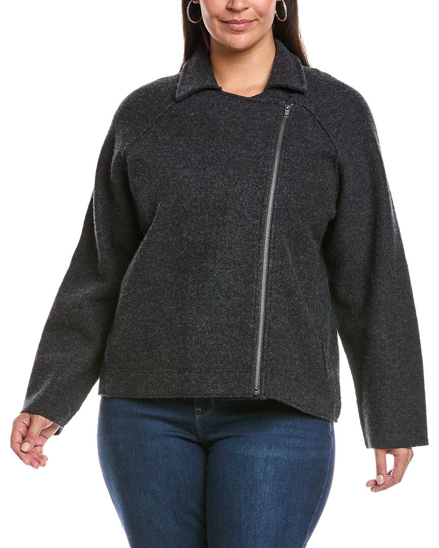 Eileen Fisher Plus Wool Moto Jacket