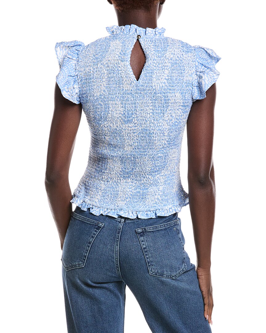 Sail To Sable Smocked Flutter Linen-Blend Top