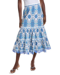 Sail To Sable Embroidered Midi Skirt