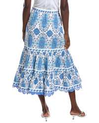 Sail To Sable Embroidered Midi Skirt