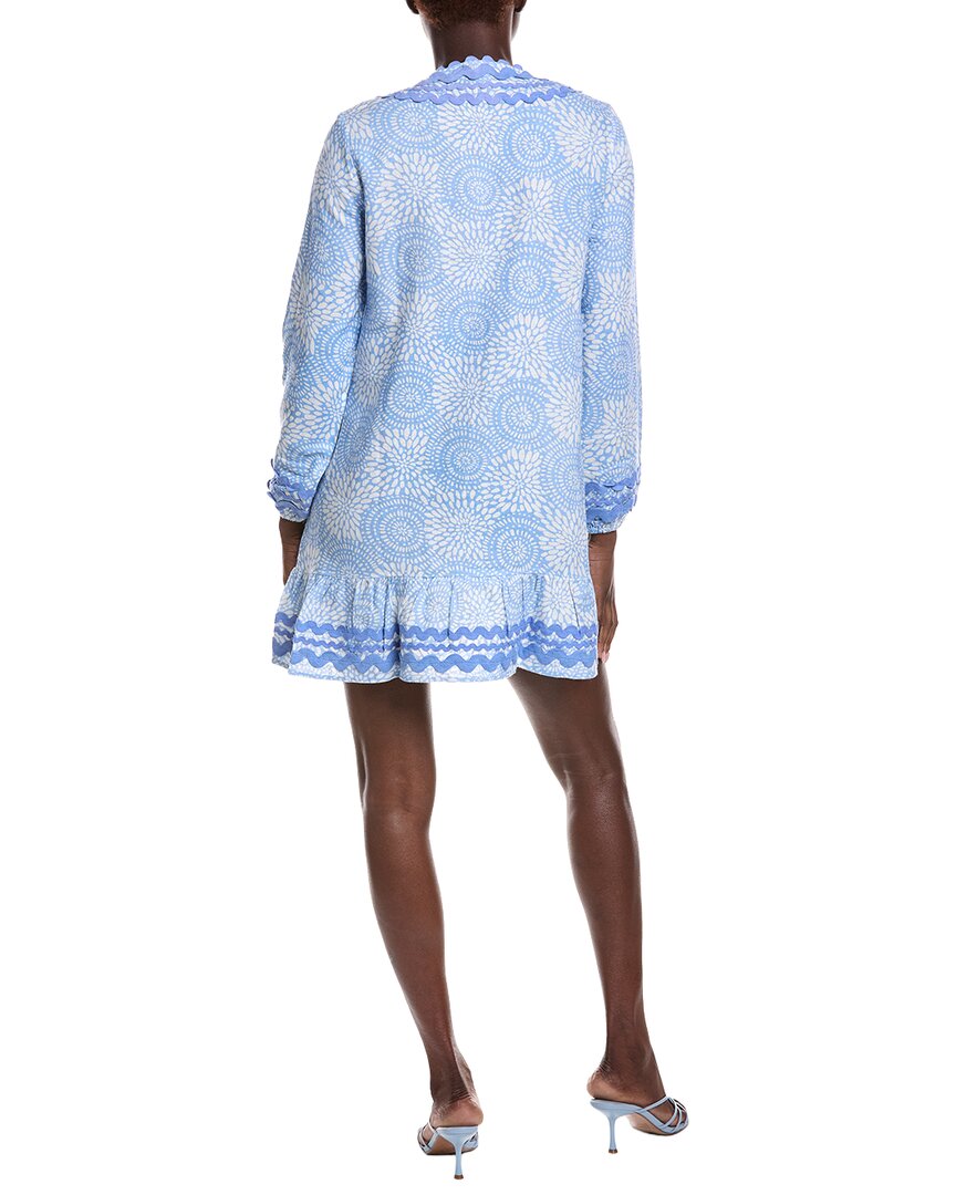 Sail To Sable V-Neck Ruffle Hem Linen-Blend Dress
