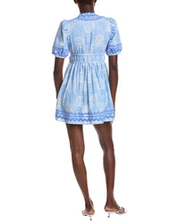 Sail To Sable V-Neck Puff Sleeve Linen-Blend Ric-Rac Dress