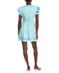 Sail To Sable V-Neck Flutter Sleeve Linen-Blend Mini Dress